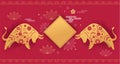 Chinese new year 2021 year of the ox - Chinese zodiac symbol Royalty Free Stock Photo