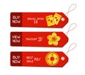 Chinese new year. Paper labels set for sale Royalty Free Stock Photo