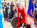 Chinese new year 2019 Paris France - Musican playing gong in street