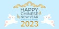 Chinese new year 2023, year of the rabbit. Traditional lunar zodiac sign