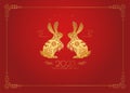 Chinese New Year 2023. Year of the Rabbit. Zodiac animals. Royalty Free Stock Photo