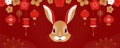 Chinese new year 2023 year of the rabbit - Chinese zodiac symbol, Lunar new year concept, colorful modern background