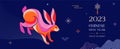 Chinese new year 2023 year of the rabbit - Chinese zodiac symbol, Lunar new year concept, colorful modern background