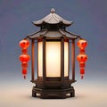 Chinese new year lantern background illustration. generative AI Royalty Free Stock Photo