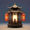 Chinese new year lantern background illustration. generative AI Royalty Free Stock Photo