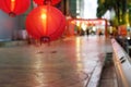 Chinese new year lanterns on china town background Royalty Free Stock Photo