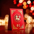 Chinese New Year red packet for gift of money for fortune and luck