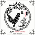 Chinese New Year Of The Rooster.Chinese New Year 2017,Chinese Zodiac. Royalty Free Stock Photo