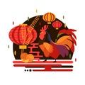 Chinese New Year 2017 rooster concept