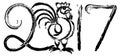 Chinese New Year Rooster Ink Brush Illustration Royalty Free Stock Photo