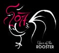 Chinese new year 2017 rooster paint abstract art Royalty Free Stock Photo