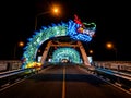 Chinese New Year\'s Eve light decoration on dechatiwong Bridge