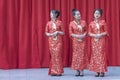 Chinese New Year 2019 - three hostesses portrait Royalty Free Stock Photo