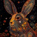 Chinese New Year Water Rabbit Background. Zodiac Symbol for Sensitivity, Intuition, Wisdom and Inner Peace Royalty Free Stock Photo