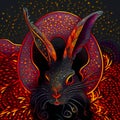 Chinese New Year Water Rabbit Background. Zodiac Symbol for Sensitivity, Intuition, Wisdom and Inner Peace Royalty Free Stock Photo
