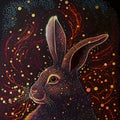 Chinese New Year Water Rabbit Background. Zodiac Symbol for Sensitivity, Intuition, Wisdom and Inner Peace Royalty Free Stock Photo