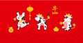 Chinese new year of white ox Royalty Free Stock Photo