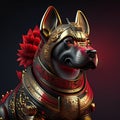 Chinese new year 2021 year of the dog zodiac sign, close-up AI generated Royalty Free Stock Photo