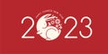 Chinese new year 2023 year of the rabbit - Chinese zodiac symbol, Lunar new year concept, modern background design