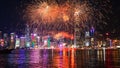 Chinese newyear fireworks in Hong Kong Royalty Free Stock Photo