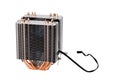 Chinese noname tower-type cpu cooler with six copper heatpipes isolated on white background Royalty Free Stock Photo