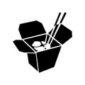 Chinese noodle in box icon, simple style Royalty Free Stock Photo