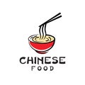 Chinese noodle restaurant vector logo design