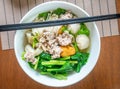 Chinese noodle soup with fish ball Royalty Free Stock Photo