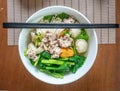 Chinese noodle soup with fish ball Royalty Free Stock Photo