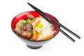 Chinese noodles with beef and vegetables Royalty Free Stock Photo