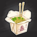 Chinese noodles box color picture sticker