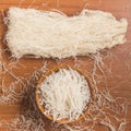 Chinese Noodles. Rice vermicelli Pasta into a bowl Royalty Free Stock Photo