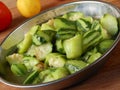 Chinese okra salad cuisine Royalty Free Stock Photo