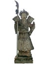 Chinese Old Man Stone Sculpture on White Background Royalty Free Stock Photo