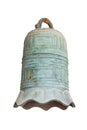 Chinese old style big bronze bell isolated on white.