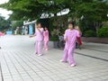 Chinese older women are playing Tai Chi Royalty Free Stock Photo