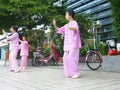 Chinese older women are playing Tai Chi Royalty Free Stock Photo