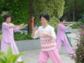 Chinese older women are playing Tai Chi Royalty Free Stock Photo