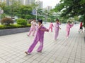 Chinese older women are playing Tai Chi Royalty Free Stock Photo