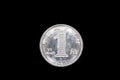 Chinese One Jiao Coin Isolated On Black Royalty Free Stock Photo