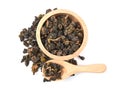 Chinese oolong tea isolated on white background. Top view Royalty Free Stock Photo