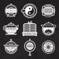 Chinese oriental tea shop badges. Vector. Royalty Free Stock Photo