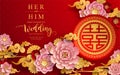 Chinese oriental wedding Invitation card templates.