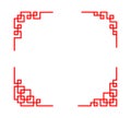 Chinese ornament for corner in linear art