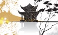 Chinese pagoda abstract background Royalty Free Stock Photo