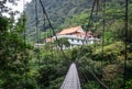 The Chinese pagoda with cable bridge in Hualien, Taiwan