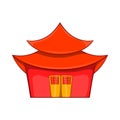 Chinese pagoda icon in cartoon style