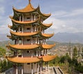 Chinese Pagoda in Mountain Valley Royalty Free Stock Photo