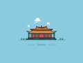 Chinese pagoda vector icon, illustration