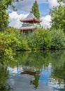 Chinese Pagoda at Victoria Park in Hackney, London Royalty Free Stock Photo